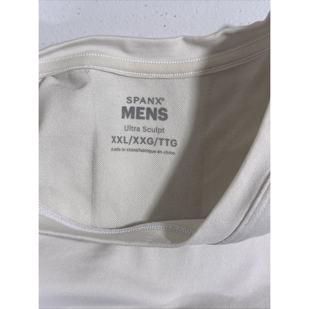 Spanx Ultra Sculpt Shirt Mens Size XXL White Short Sleeve Gym Training Nylon - Picture 7 of 12